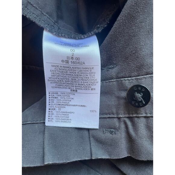 Gap grey paperbag waist pleated chinos with matching belt, size 00 - Picture 9 of 10